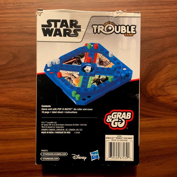 Hasbro TROUBLE! Star Wars Pop-O-Matic Travel Board Game. - Picture 4 of 7